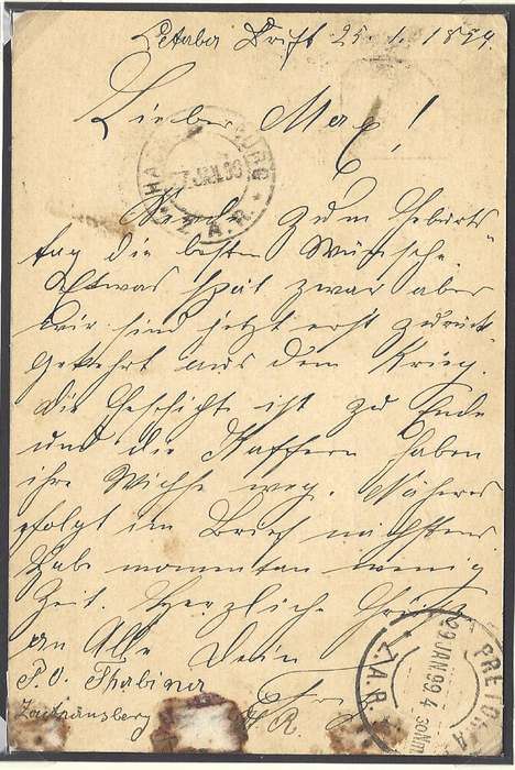 Transvaal THABINA via HAENERTSBURG & PRETORIA to Germany.