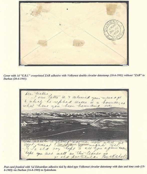 Transvaal VOLKSRUST - 3 cards with 3 different cds.