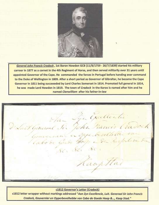Cape c1812 Scarce Governor Cradock cover. See below.