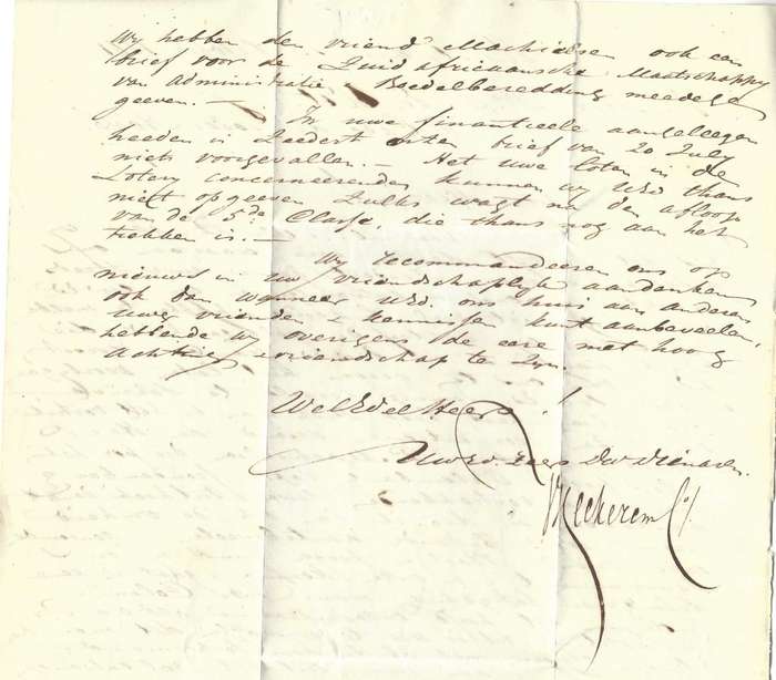 Cape 1841 incoming entire from Amsterdam to Cape Town with DLS 4. See below.