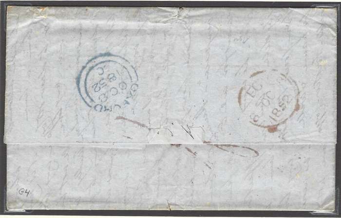Cape 1852 (8 August) third type Undated Letter Stamp - the ULS 3. See below.