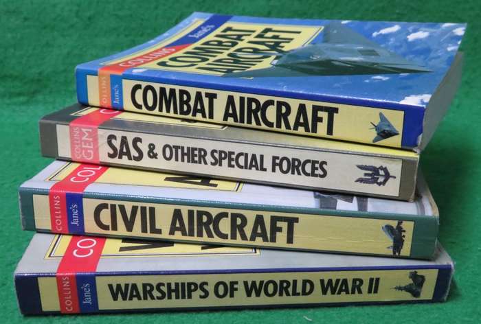 **POCKET BOOKS**WARSHIPS-COMBAT AIRCRAFT-SAS-CIVIL AIRCRAFT**EACH +-250 PAGES**