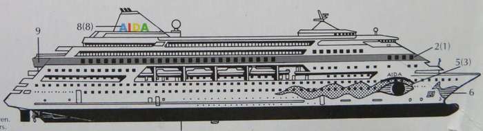 **REVELL**MODEL KIT**MINISHIPS**AIDA CRUISE SHIP**1/1200**VINTAGE**MODEL +-16CM**