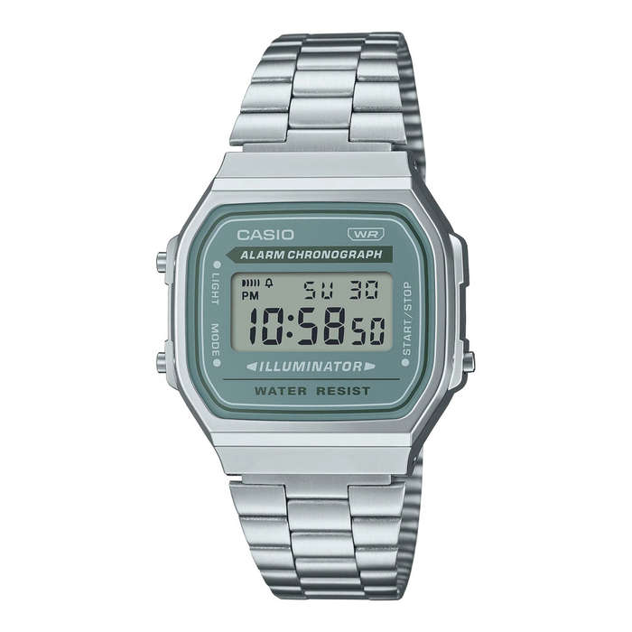 Casio Digital Alarm Metal Band Vintage (A168WA-3A)