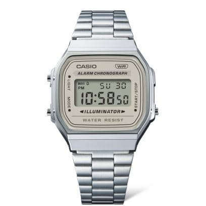 Casio Digital Alarm Metal Band Vintage (A168WA-8AY)