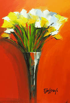 Original Flowers by Elise Wessels with Palette knife (Painting 1000 x 700)