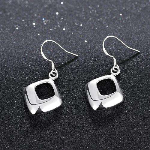 New 925 Sterling silver filled ladies Diamond design dangle earrings