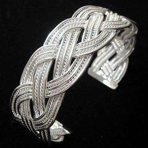 New 925 Sterling silver stamped Weaved Bangle, absolutely beautiful