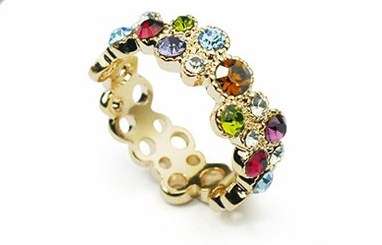 *Beautiful* Sweet Summer Flower 18K Gold Plated Ring Made with Genuine SWA ELEMENTS