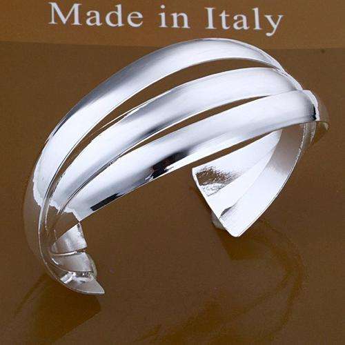 New 925 Sterling silver stamped multiple linked Bangle, absolutely beautiful