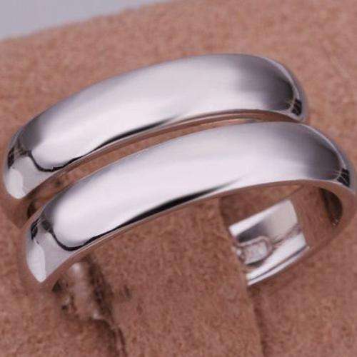 *Local Stock* New 18K RGP white gold mens band ring with High polish finish