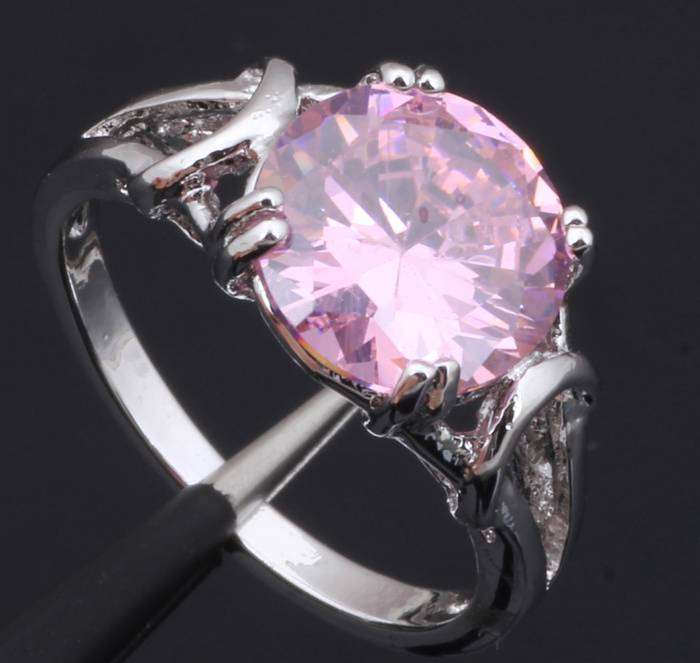 *Local Stock*925 sterling silver filled Gorgeous Designer ladies Pink Topaz gemstone ring