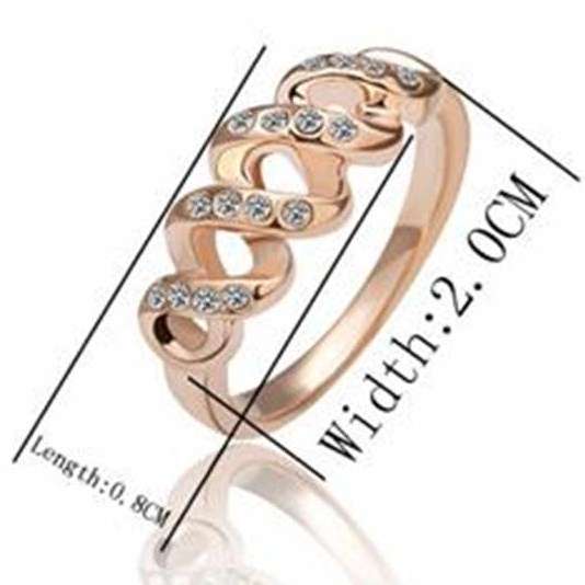 Local stock, New 18K RGP wave design Austrian crystal ring in rose gold, Dont miss out