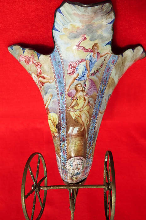 A Viennese Gilt-Silver and Enamel Cornucopia Mark of Rudolf Linke, Vienna, Circa 1880-1890 Ref. OR11