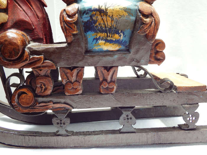 Child's wooden and metal toy doll sledge, Circa 1850-1880 Ref. W-20