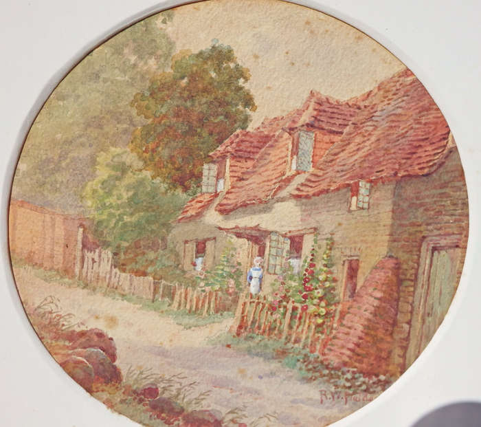 Original water colour `Woman outside a Country Homestead` R.W.Fielder Ref. AR15