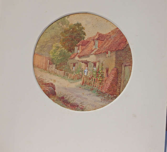 Original water colour `Woman outside a Country Homestead` R.W.Fielder Ref. AR15