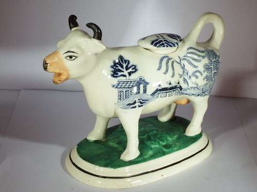 Antique Staffordshire  Ceramic Cow Creamer Ref. J-28