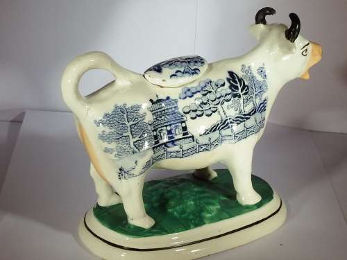 Antique Staffordshire  Ceramic Cow Creamer Ref. J-28