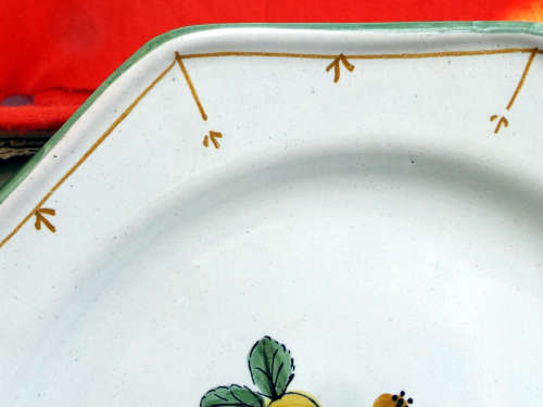 A pair of French provincial faience Botanical plates. 19thCentury. Ref. P/99A+99B