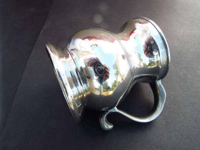 Two antique Victorian Pewter ale or spirit measures. Circa 1850-1890 Ref. MA36