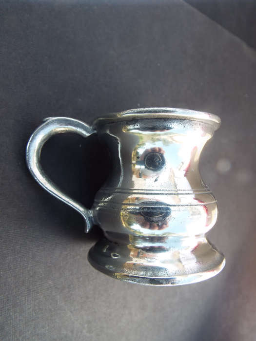 Two antique Victorian Pewter ale or spirit measures. Circa 1850-1890 Ref. MA36