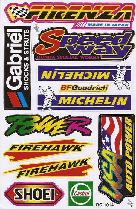 SPECIAL OFFER Vinyl Stickers - Various Logo's 5 -  Sheet with 12 stickers