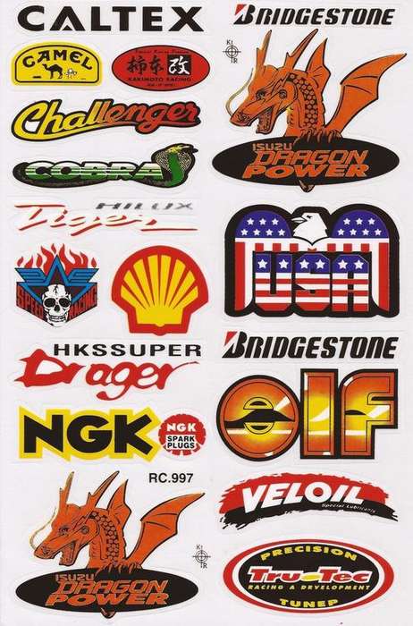 Vinyl Stickers - Various logo's,Shell,Caltex,NGK etc S 63