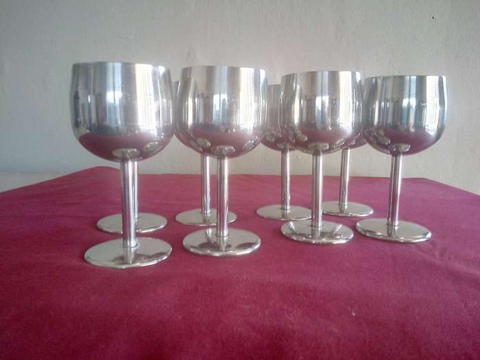 Stainless Steel Wine Goblets (Set of 8)