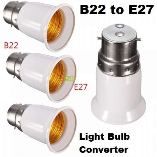 LIGHT BULB SOCKET ADAPTERS / CONVERTERS: B22 TO E27  (New on Bidorbuy). Collections are allowed.