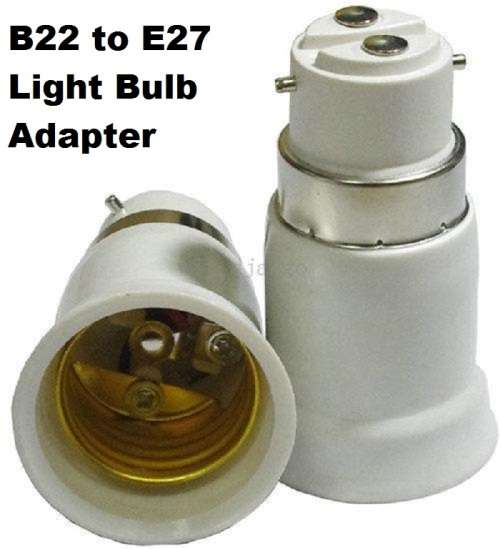 LIGHT BULB SOCKET ADAPTERS / CONVERTERS: B22 TO E27  (New on Bidorbuy). Collections are allowed.
