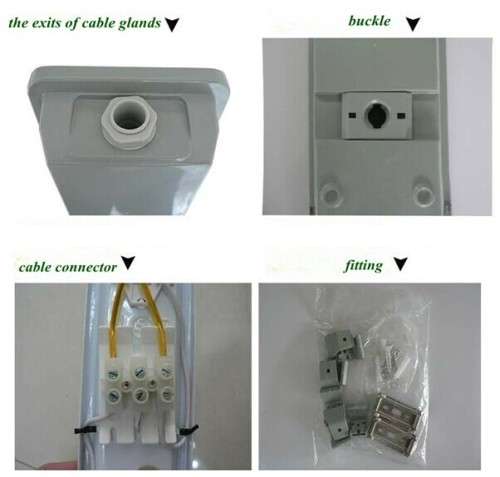 LED T8 FLUORESCENT TUBE FITTING: WEATHERPROOF SINGLE CLOSED CHANNEL 4ft 1200mm. Collections allowed