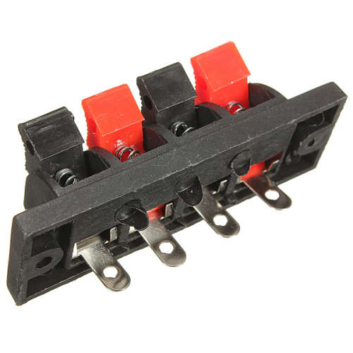 Spring Loaded Terminal Block Connectors, Red And Black Speaker Terminals. Collections Are Allowed.