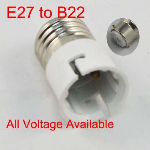 Light Bulb Socket Adapters / Converters: E27 to B22. Collections are allowed.