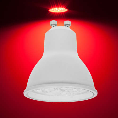 Red Light Colour LED Downlights 6W GU10 AC185~265V Wide Beam Angle. Light Bulbs Collections Allowed.