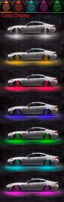 LED Car Wheels Tyre RGB MultiColour Styling Lights With Remote Control. Collections allowed.