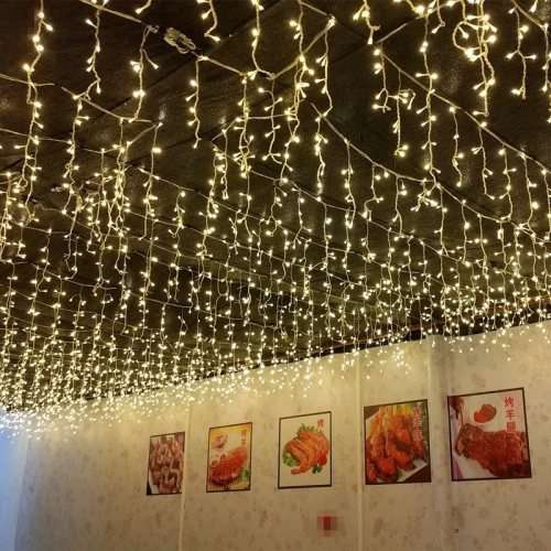 LED Decorative Fairy Curtain Lights Waterproof 220V AC in Warm White 3m x 2m. Collections allowed.