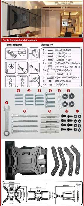 TV Wall Mount Bracket, Full Motion Cantilever Wall Mount Bracket. Collections are allowed.
