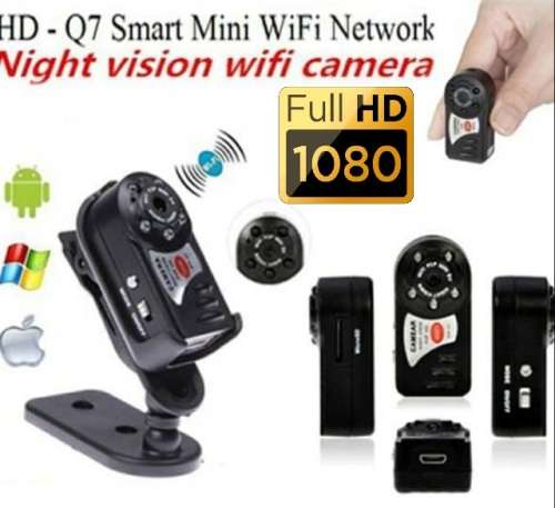 WiFi Mini Hidden Spy Camera, Portable NVR WiFi Q7 P2P Miniature Spy DVR Camera. Collections Allowed.