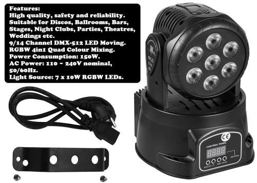 Professional Disco Moving Head Light DMX512 Stage Light, DJ Party Light. Collections Are Allowed.