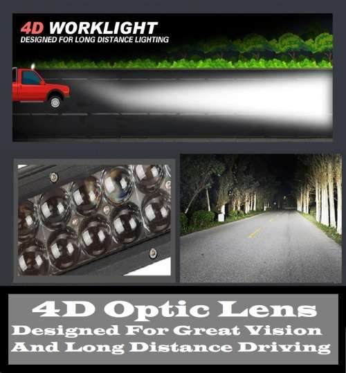 72W LED LIGHT BAR with 4D Optical Lens and Combo Beam 10~32V. Collections allowed