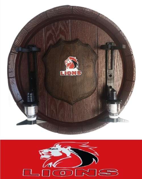 Lions Rugby Large Barrel End Liquor Dispensers with 2 Optic Sets. Brand New. Collections Are Allowed