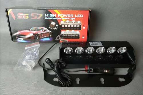 LED Windscreen Dashboard Vehicle Flash Strobe Dash Light Bar. Long 6LED Version. Collections Allowed