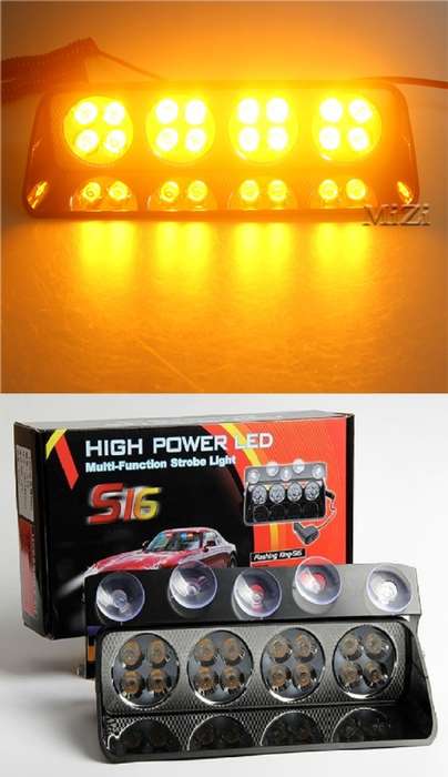 Vehicle Dashboard Windscreen Flash Strobe Orange Yellow Amber LED Dash Light Bar Collections Allowed