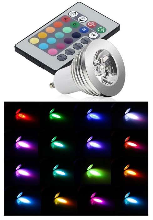 LED MULTI COLOUR RGB MAGIC SPOT/DOWN LIGHT BULB with REMOTE CONTROL. Collections are allowed.