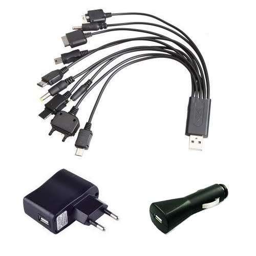 USB Multi Charger Cable Kit For Mobile Devices:  10 in 1 Complete Set.  Collections are allowed.