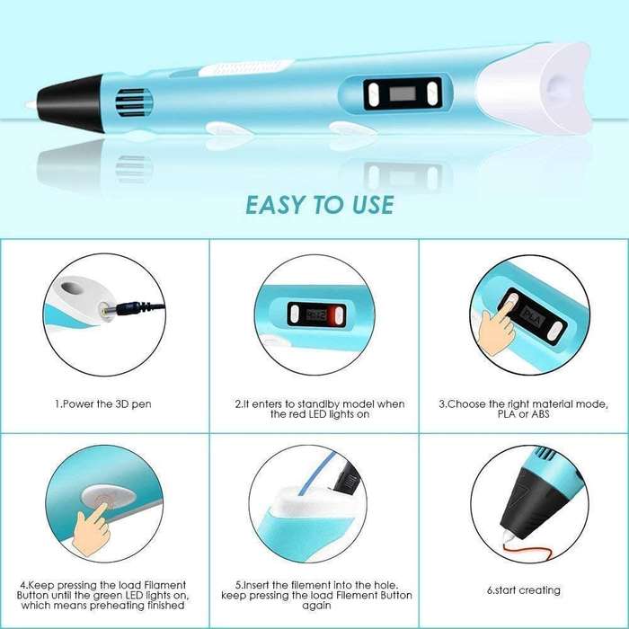 Intelligent 3D Printing Pen With LED Display, PLA/ABS Filaments, Ideal Gift. Collections Are Allowed