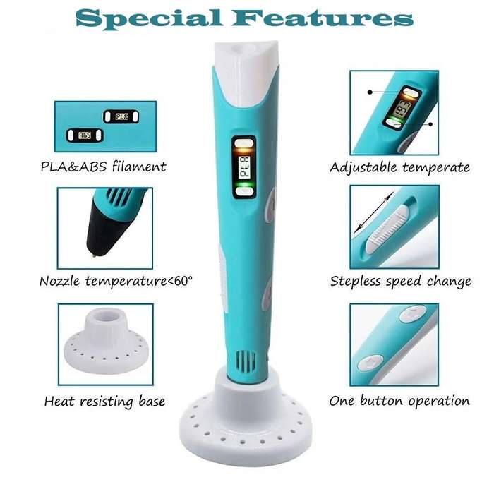 Intelligent 3D Printing Pen With LED Display, PLA/ABS Filaments, Ideal Gift. Collections Are Allowed