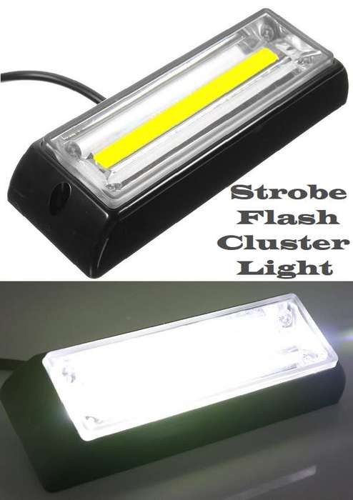 Bumper Grille Side Marker Cluster COB LED Flash Strobe Cool White Lights 12V/24V Collections Allowed