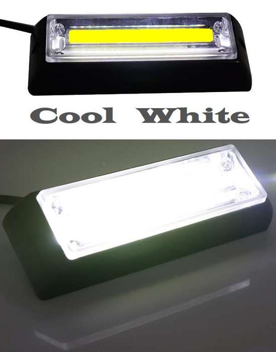 Bumper Grille Side Marker Cluster COB LED Flash Strobe Cool White Lights 12V/24V Collections Allowed